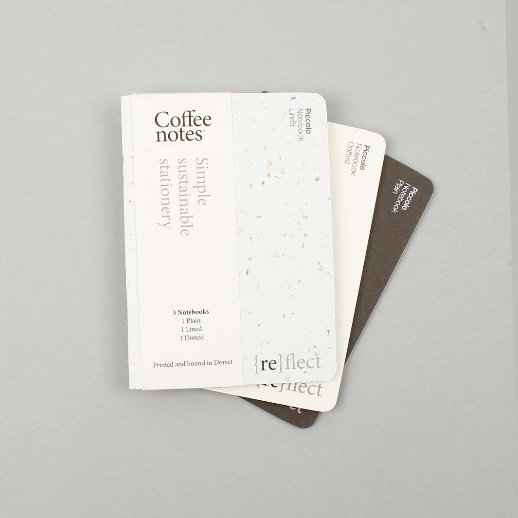 Set of 3 Stitched Notebooks - Piccolo (A6) - Cafe