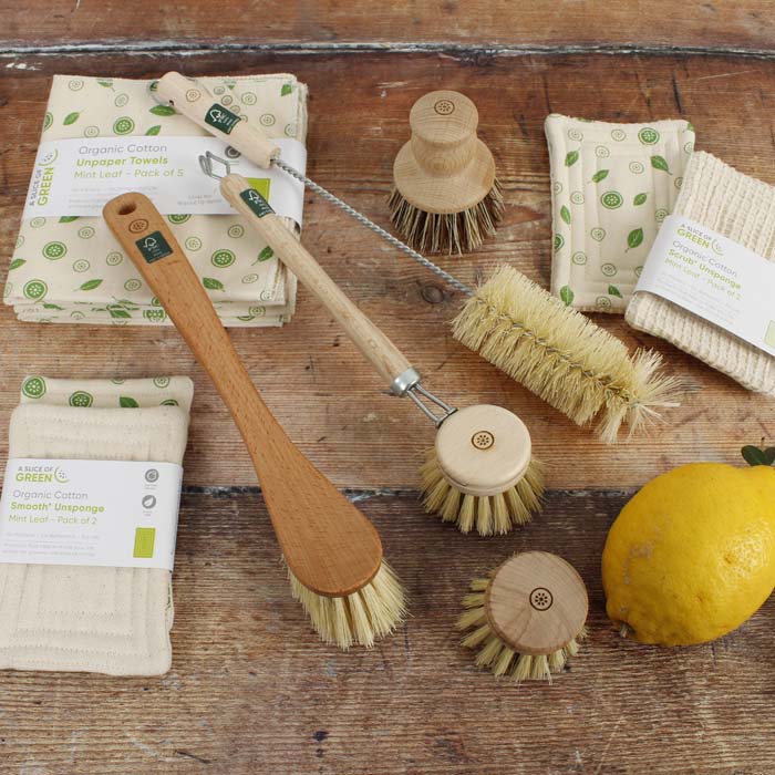 Eco cleaning cloths and brushes at Everyday Green
