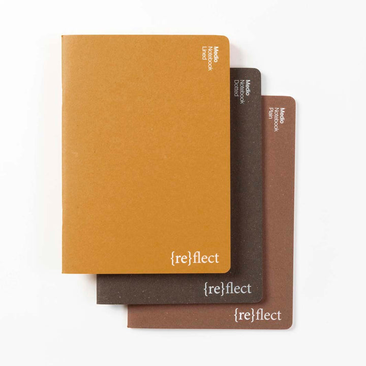 Set of 3 Stitched Notebooks - Medio (A5) - Beer