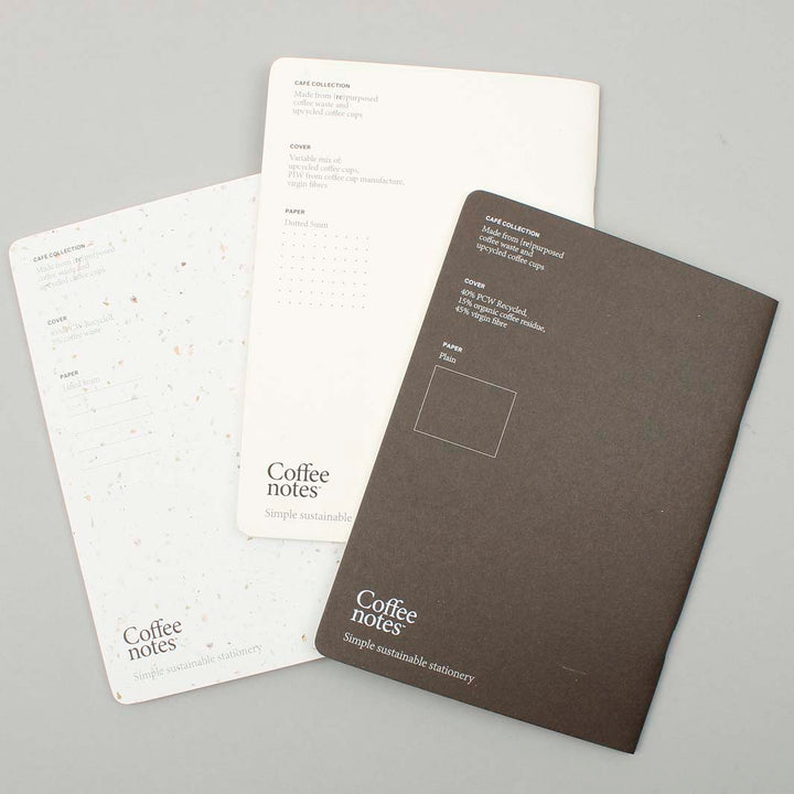 Set of 3 Stitched Notebooks - Medio (A5) - Cafe