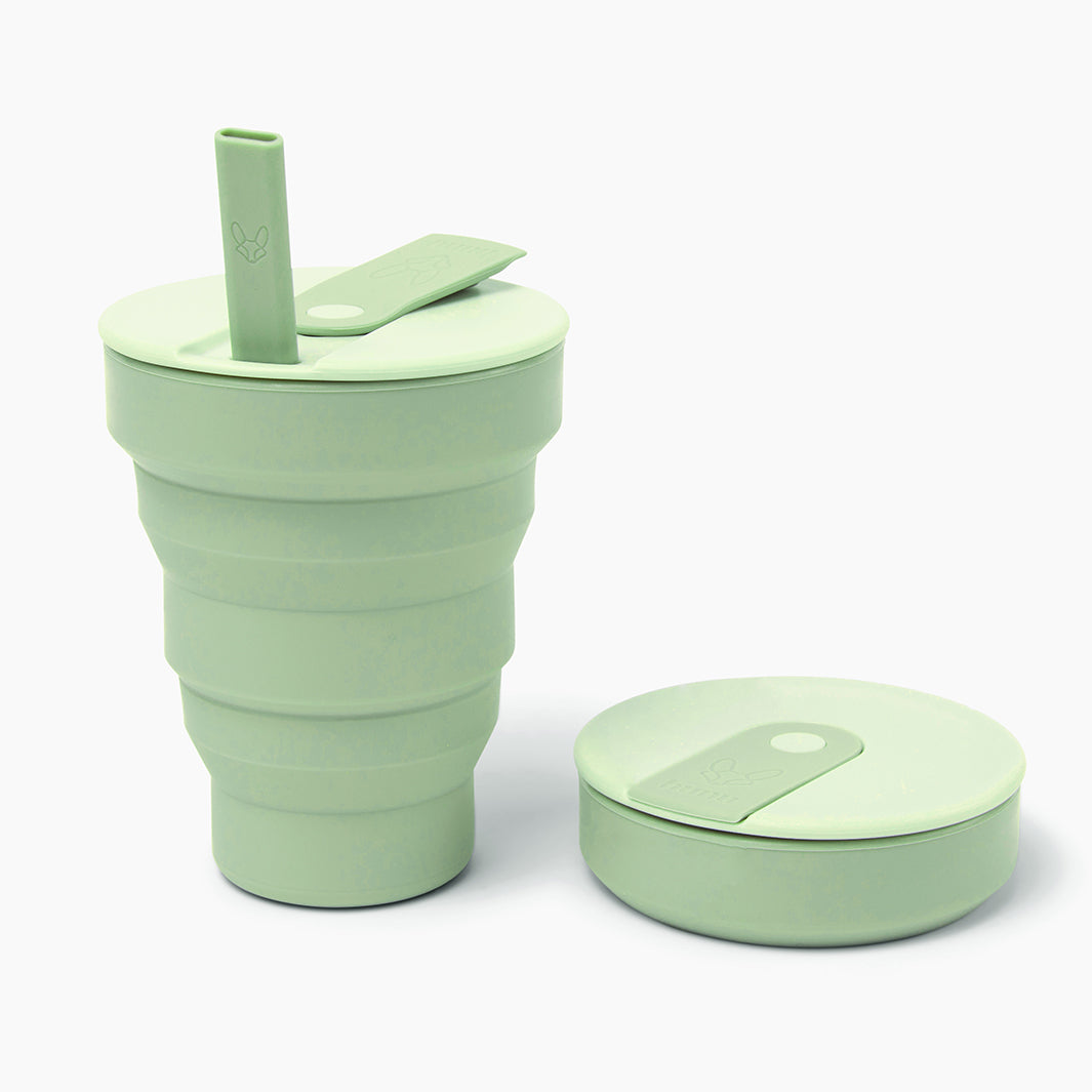 Collapsible Silicone Cup with Straw - 16oz