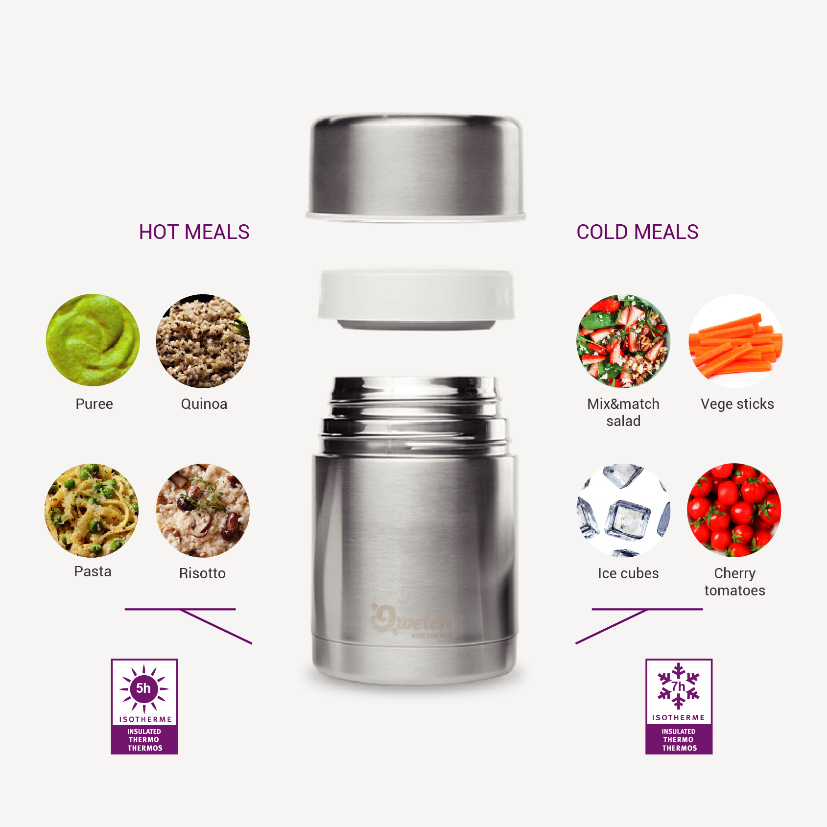 *NQP* Insulated Stainless Steel Food Jar - Arty - 600ml