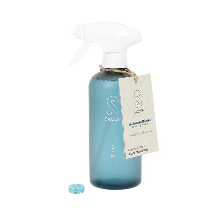 *NQP* Recycled Plastic Spray Bottle with Glass/Mirror Cleaning Tablet