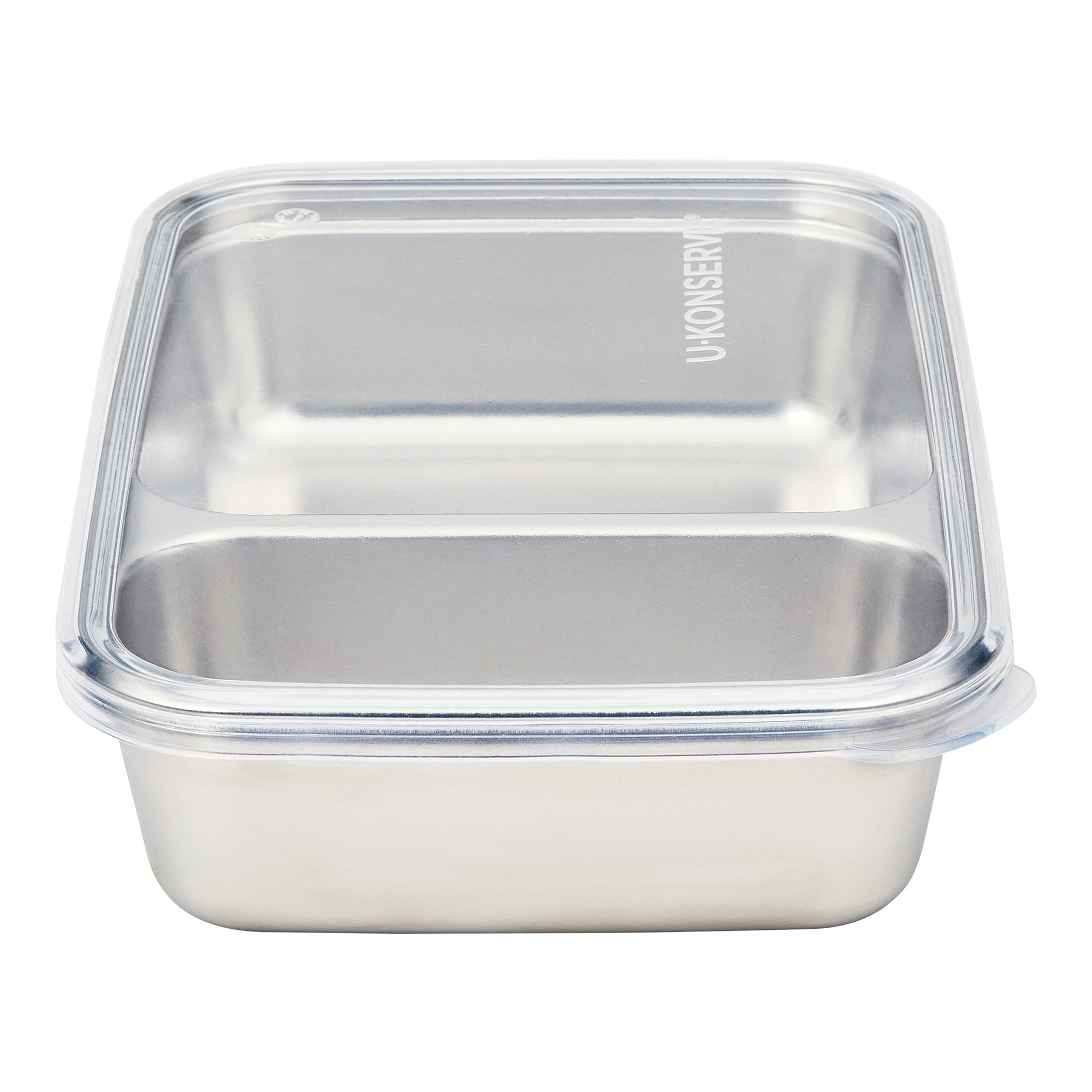 Divided Rectangle Container with Silicone Lid- Clear