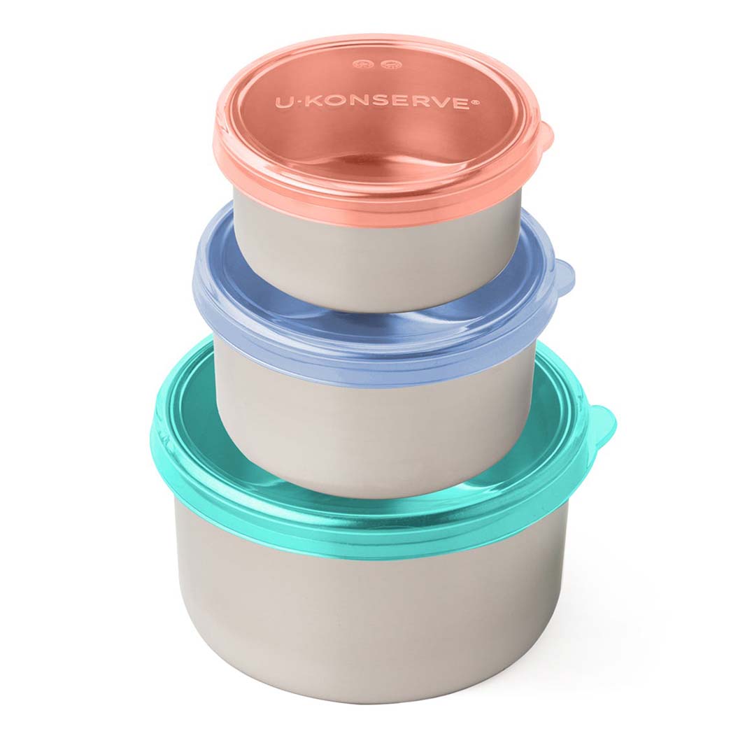 Nesting Round Containers with Silicone Lids- Set of 3