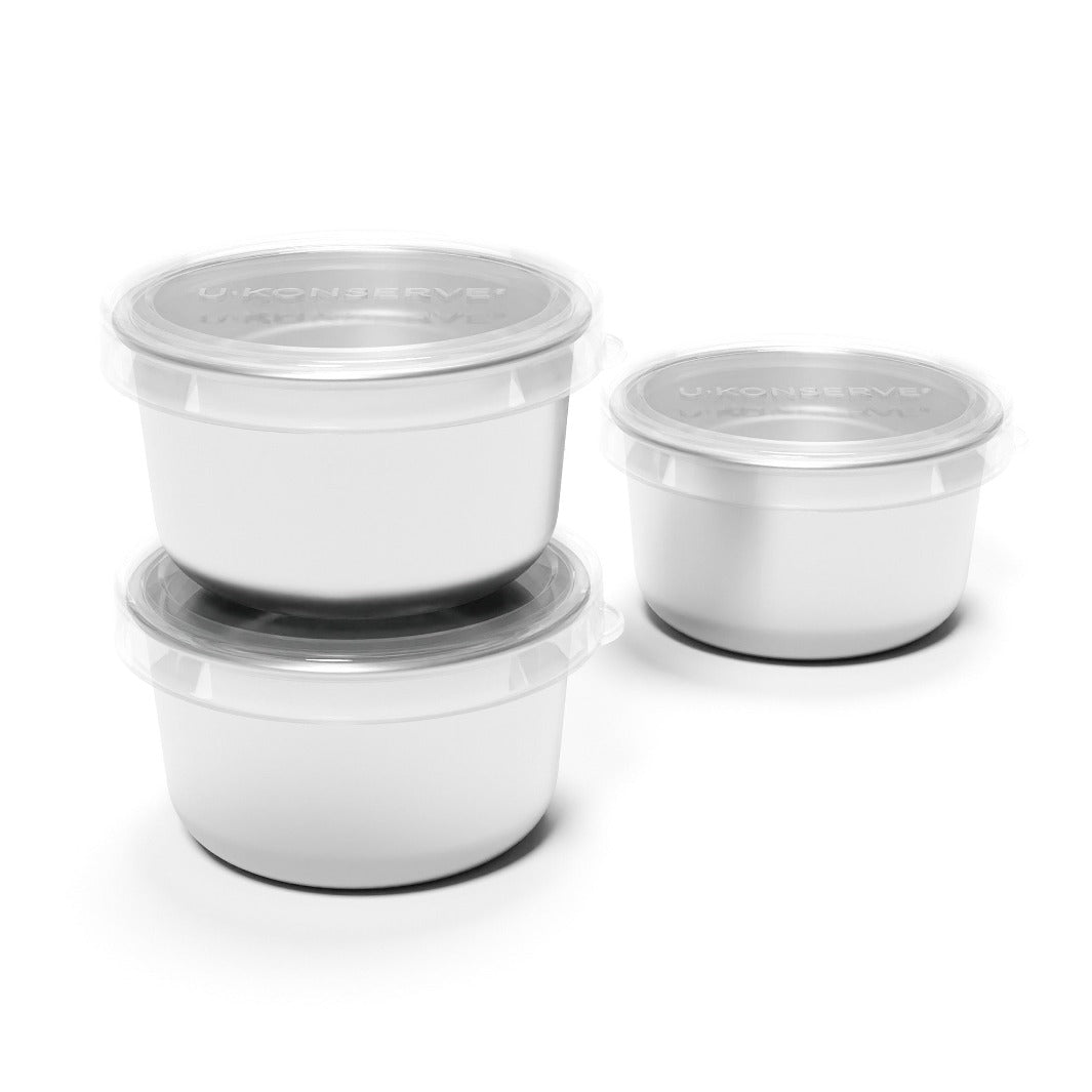 Mini Round Containers with Silicone Lids - 3oz Clear - Set of 3