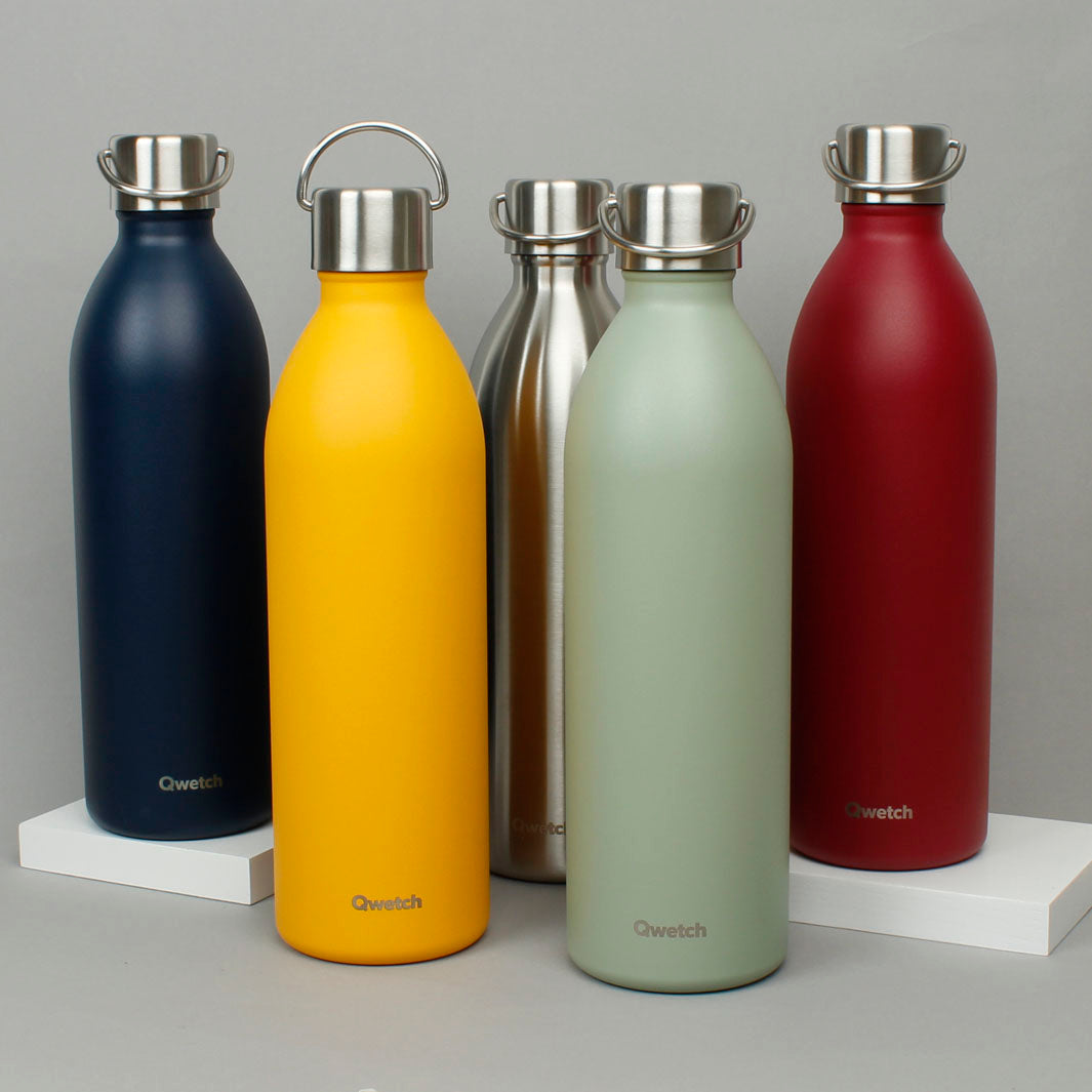 Insulated Stainless Steel 'Active' Bottle - 1L - Plain Colours