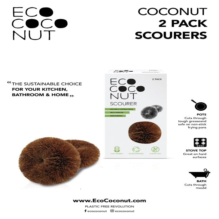 Coconut Fibre Scourers - Pack of 2