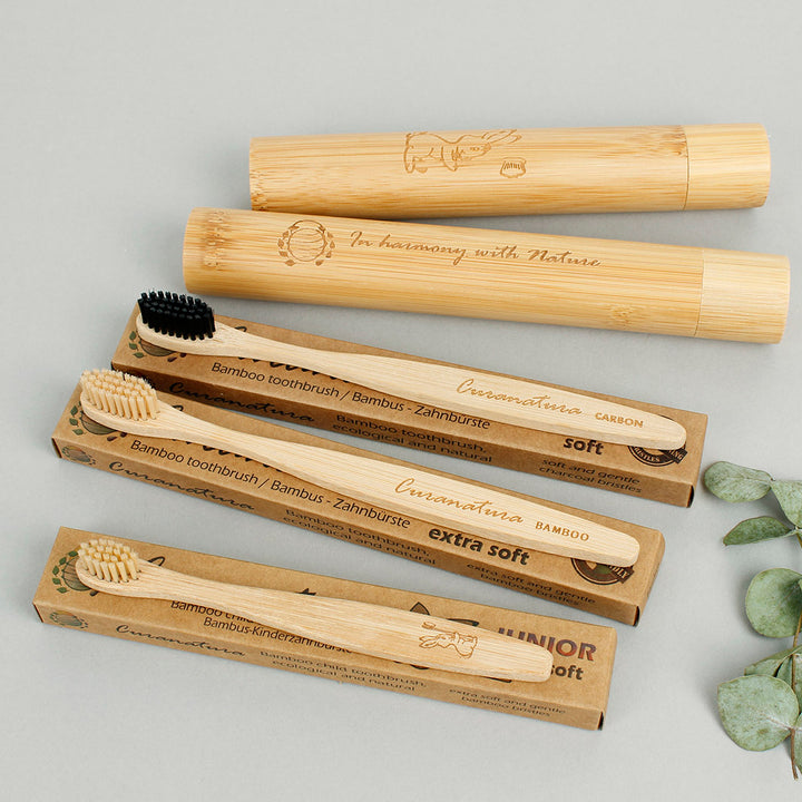 Bamboo 'CARBON' Toothbrush with Charcoal Bristles