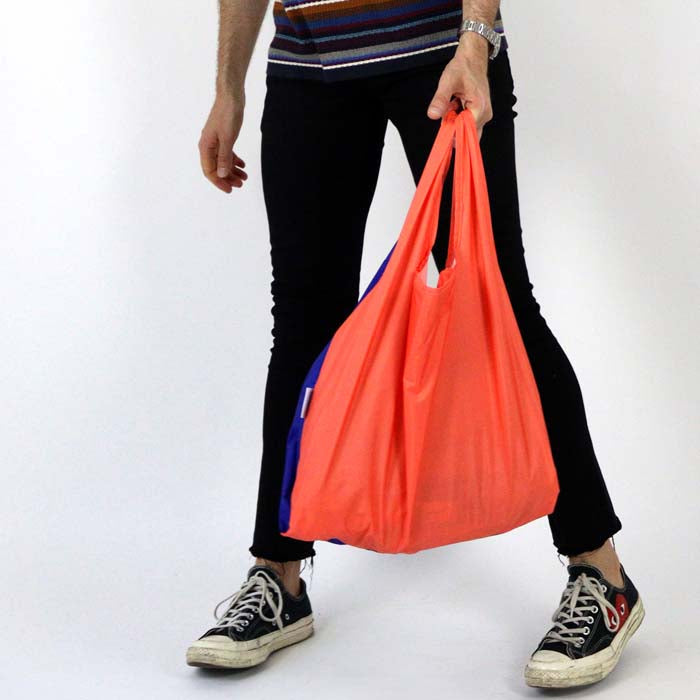 Bicolour Peach/Blue Reusable Shopping Bag  - Medium