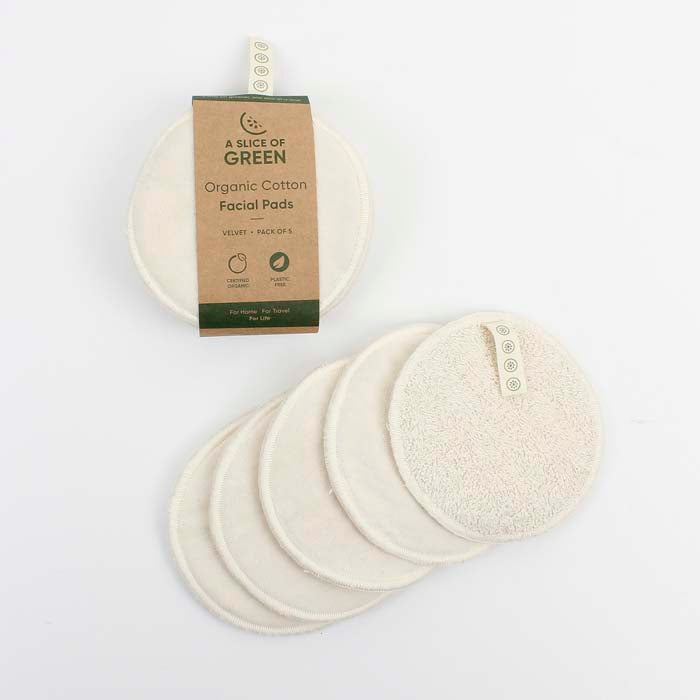Large Organic Cotton Facial Pads - Velvet - Pack of 5