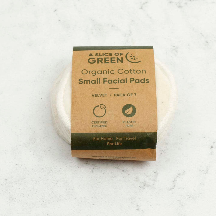 Organic Cotton Small Facial Pads - Velvet- Pack of 7