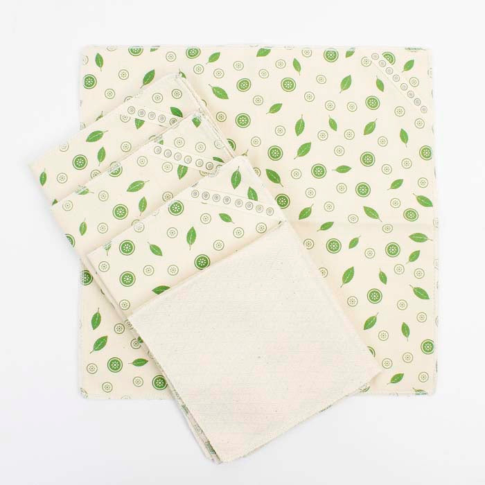 Organic Cotton Unpaper Towels - Mint Leaf - Pack of 5