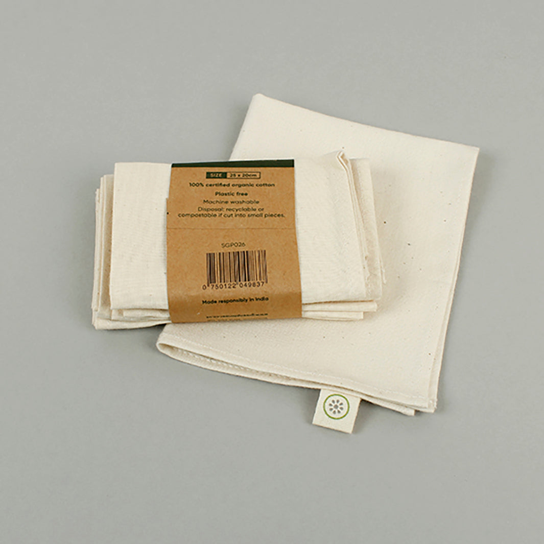 Organic Cotton Reusable Tissues - Pack of 5