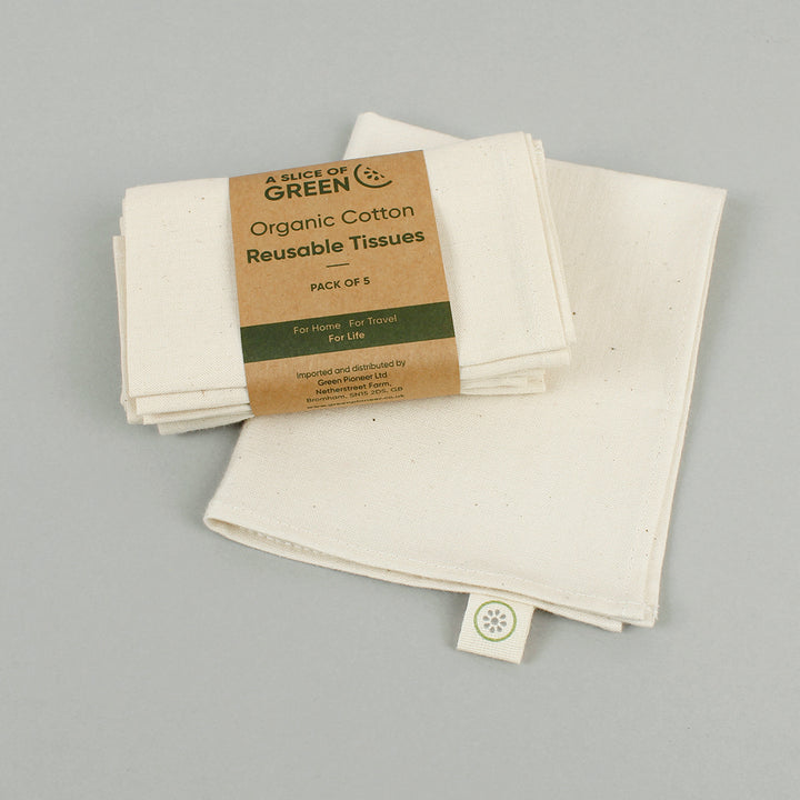 Organic Cotton Reusable Tissues - Pack of 5