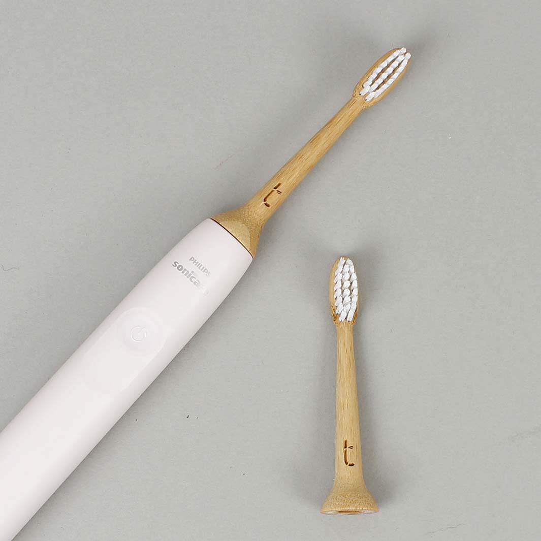 Solid Bamboo Electric Toothbrush Heads - for Philips Sonicare - Set of 2